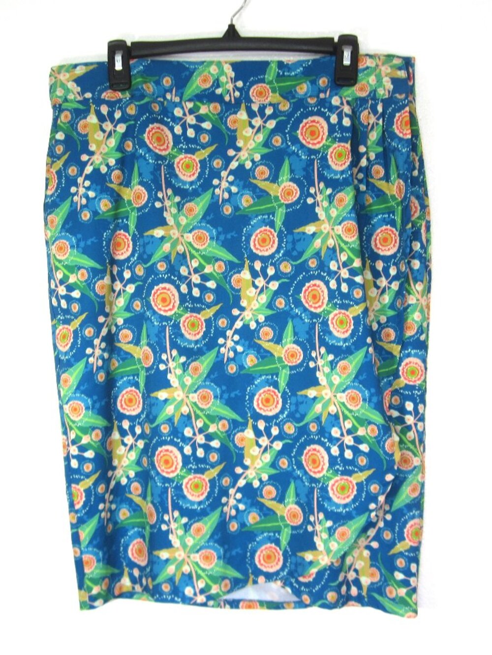 Rip Skirt Sz L Length 3 Floral Print Wrap Skirt / Beach Coverup Teal Blue Floral